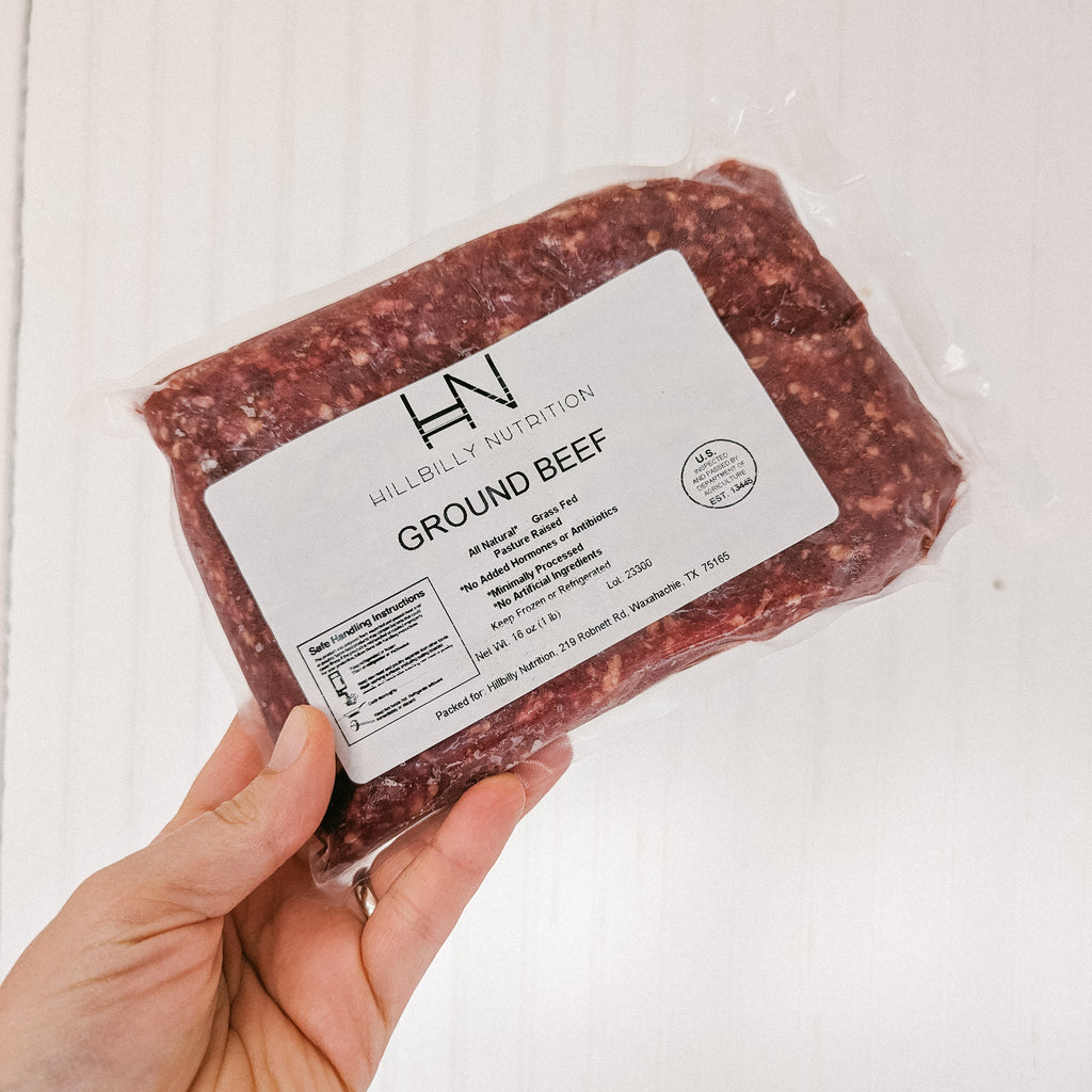 Grass finished ground beef