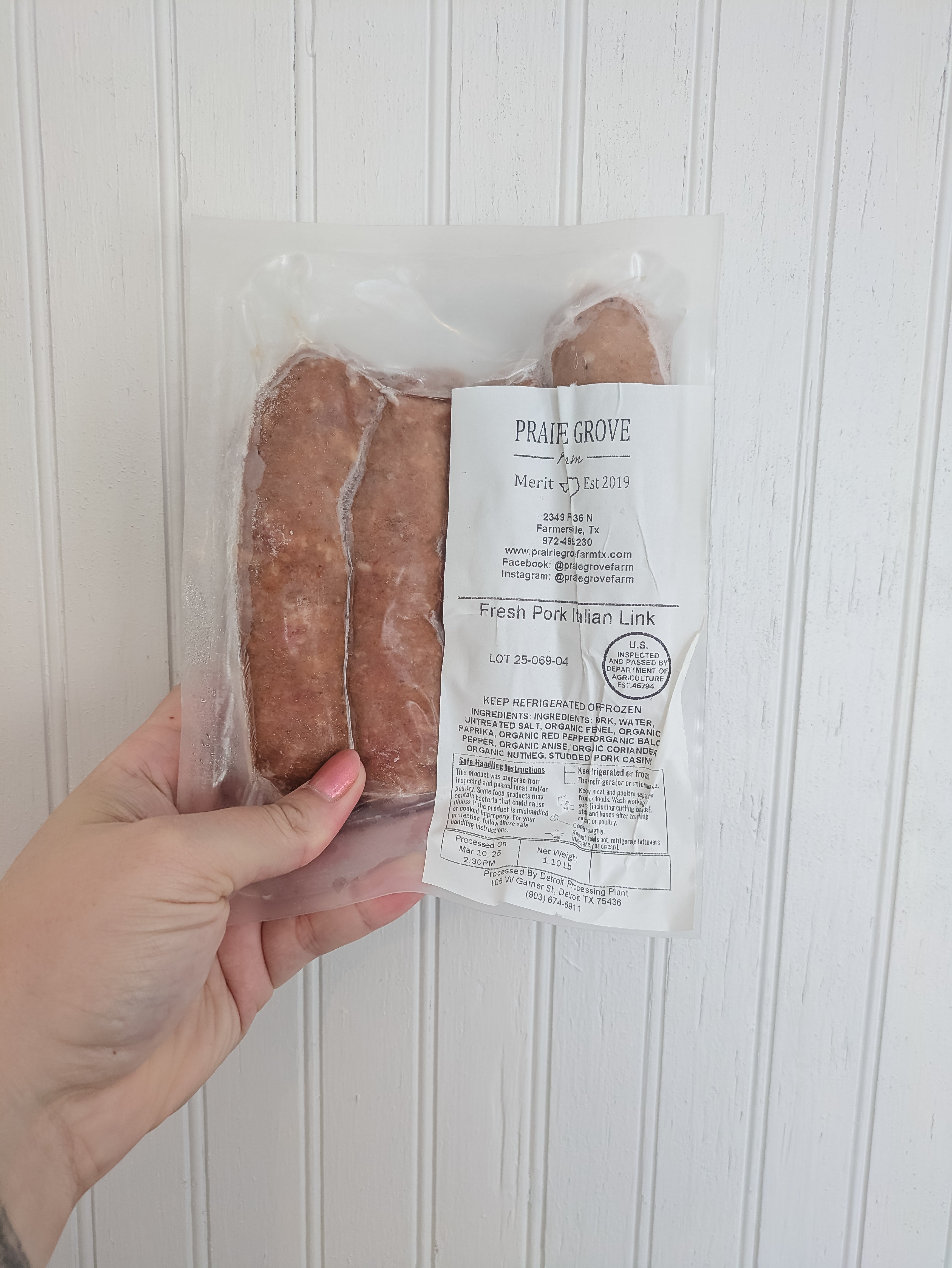 Fresh Italian Sausage Links from Prairie Grove Farm