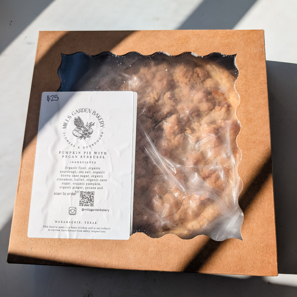 Sourdough Take & Bake Pumpkin Pie with Pecan Streusel